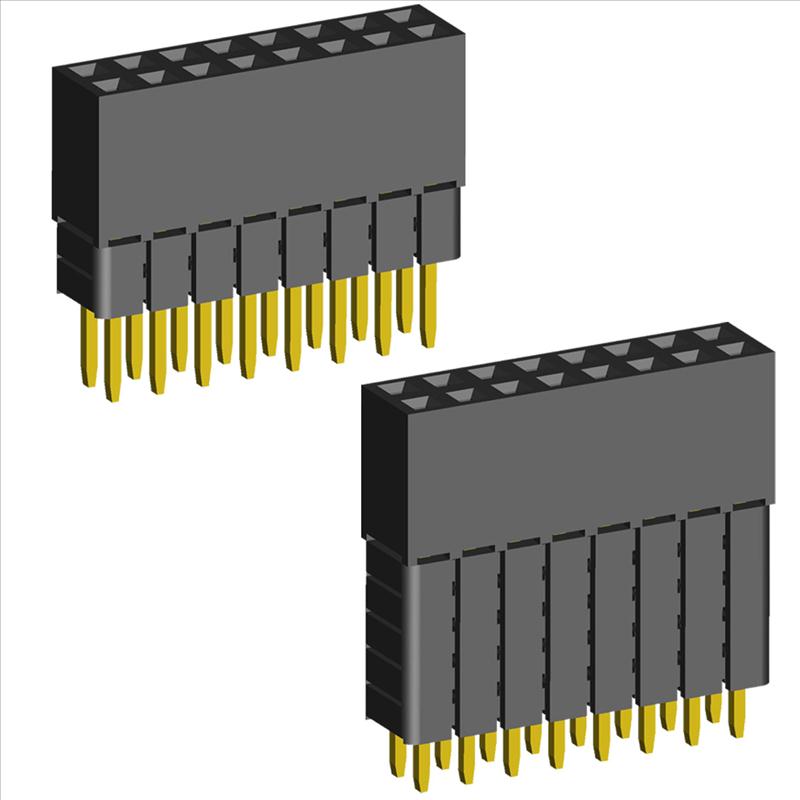 2.00mm PCB Socket Double Rows Bottom Closed Dip Type.(H=4.5)